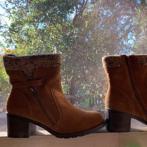 Pure Sole Rich Caramel Brown Suede Boots - Sz 11